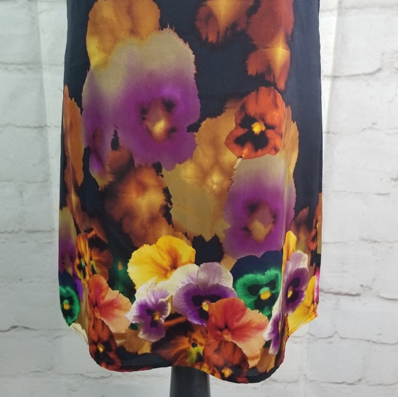 Mexx S Black Floral Sleeveless Midi Shift Dress - Picture 7 of 8